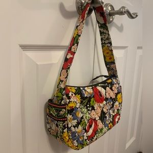 Vera Bradley Frannie Crescent Purse in Poppy Fields